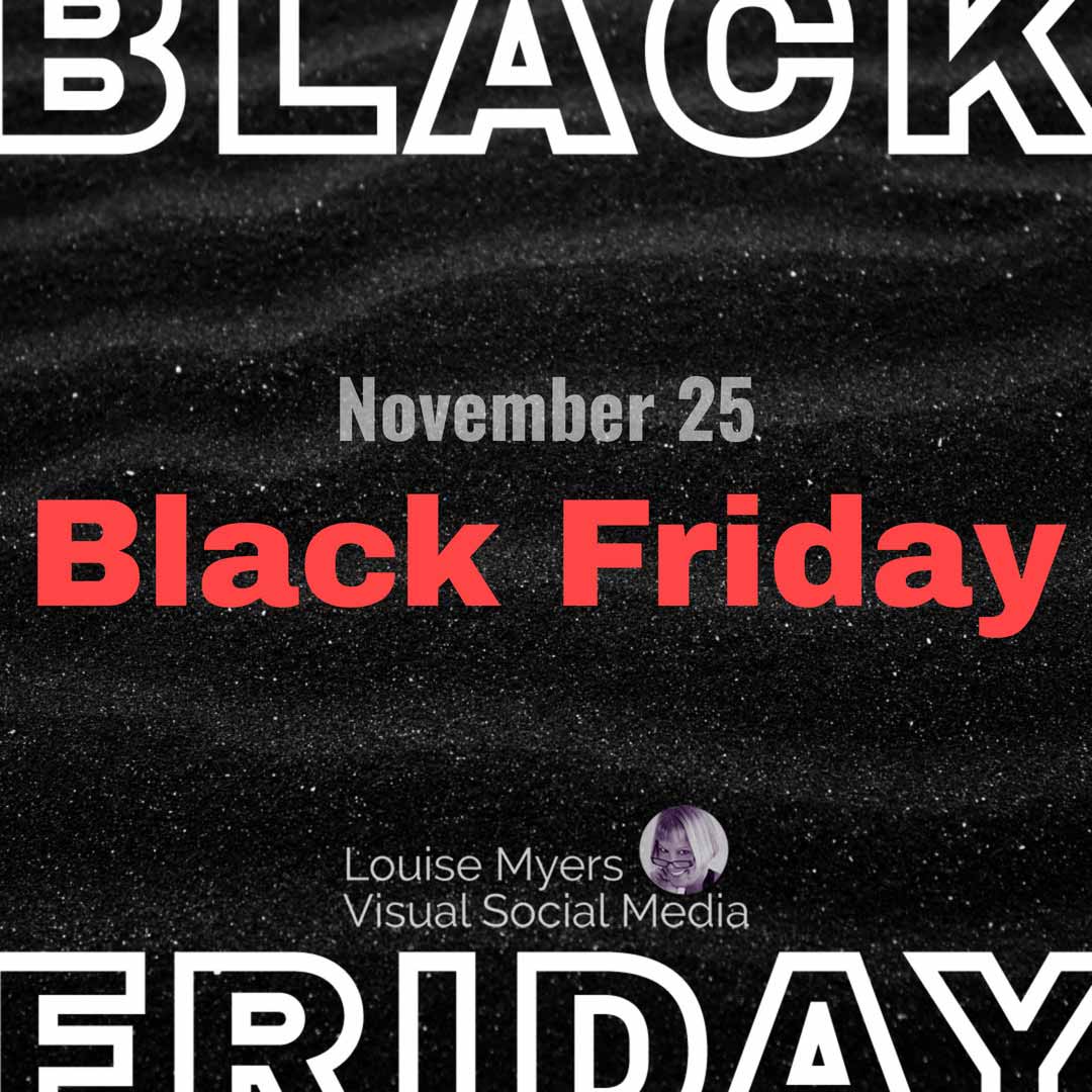 le graphique noir a de grands mots vendredi noir et des mots plus petits avec la date de novembre.