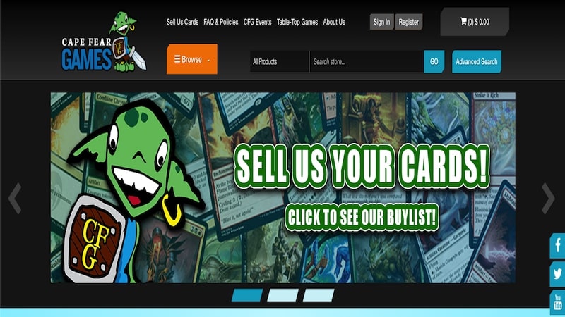 Homepage di Cape Fear Games