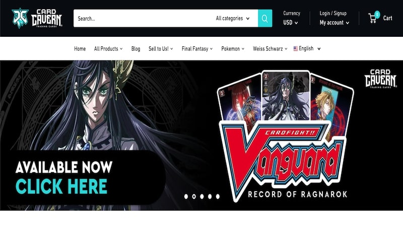Pagina iniziale di Card Cavern
