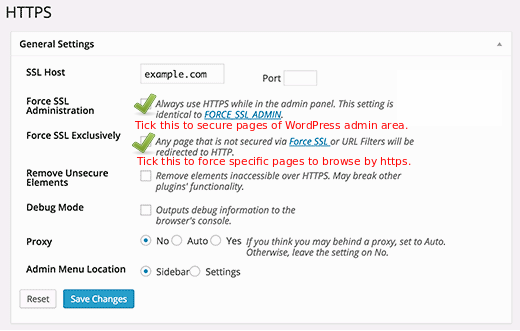 Impostazioni di WordPress HTTPS