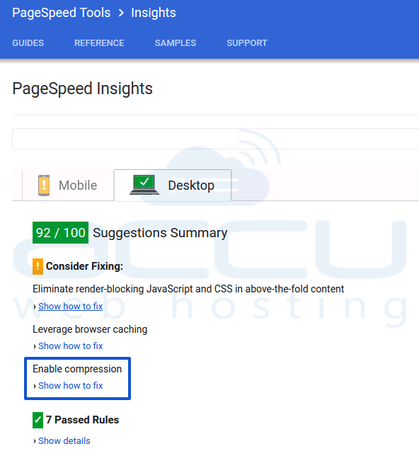 Google PageSpeedInsight圧縮フィードバック