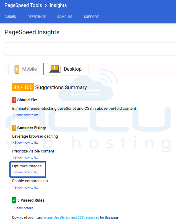 画像を最適化する前のGoogleページスピードインサイトスコア