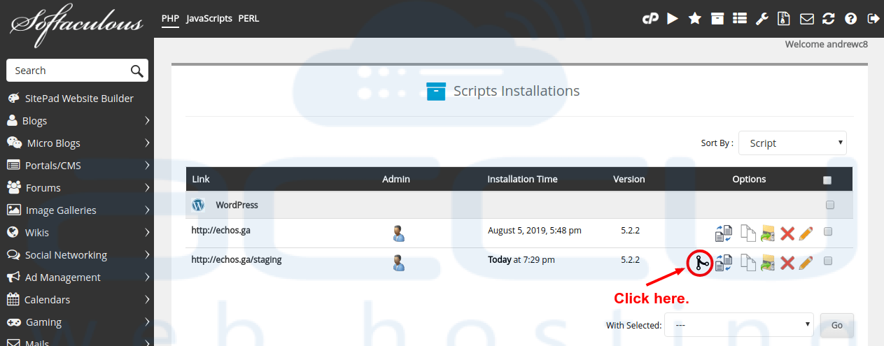 sofaculous-script-installation-window