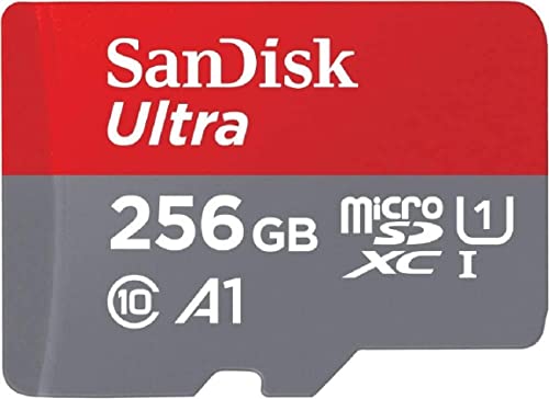 闪迪 256GB Ultra microSDXC UHS-I 存储卡带适配器 - 120MB/s、C10、U1、全高清、A1、Micro SD 卡 - SDSQUA4-256G-GN6MA