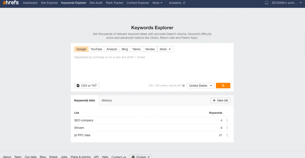 Ahrefs Vs Semrush : quel outil SEO est le meilleur et pourquoi ? 6 Ahrefs Keywords Explorer tool