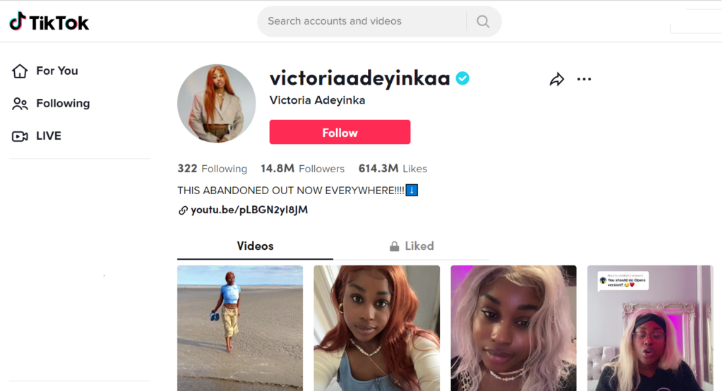Victoria tem o maior número de seguidores no TikTok na Irlanda