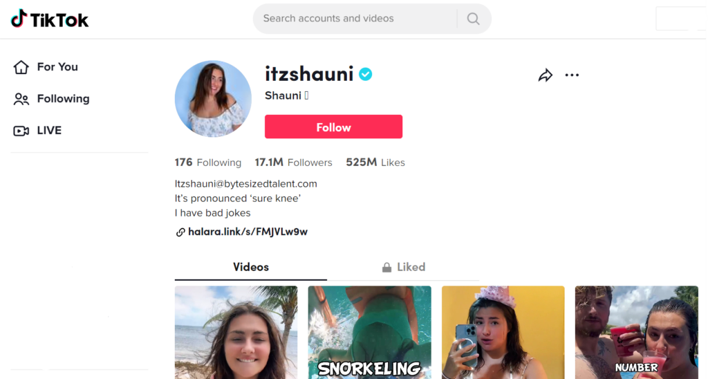 Shauni Kibby é um Tiktoker britânico com 17,1 milhões de seguidores