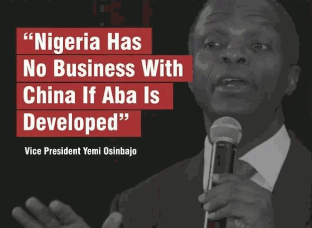 Vice-presidente da Nigéria comparando a Nigéria com a China