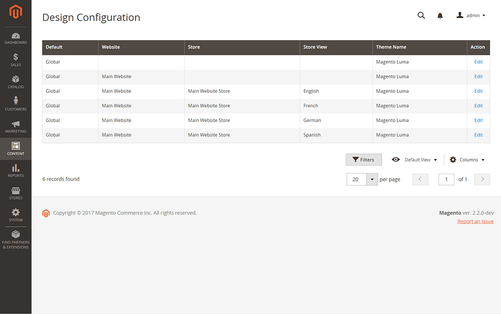 magento 设计配置