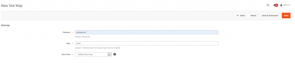 Peta situs XML Magento
