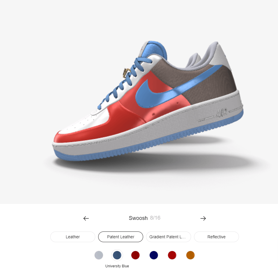 Nike 3D 产品配置器模型