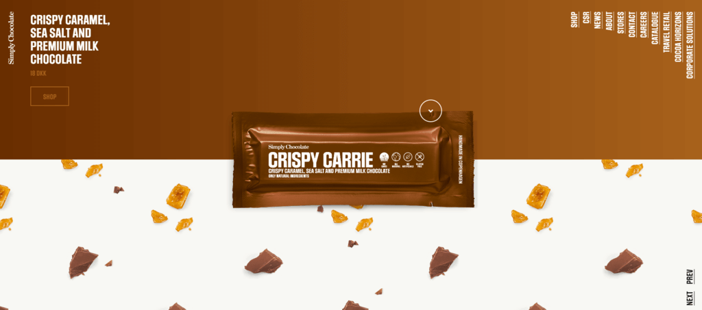 Simply Chocolate web sitesi tasarımı