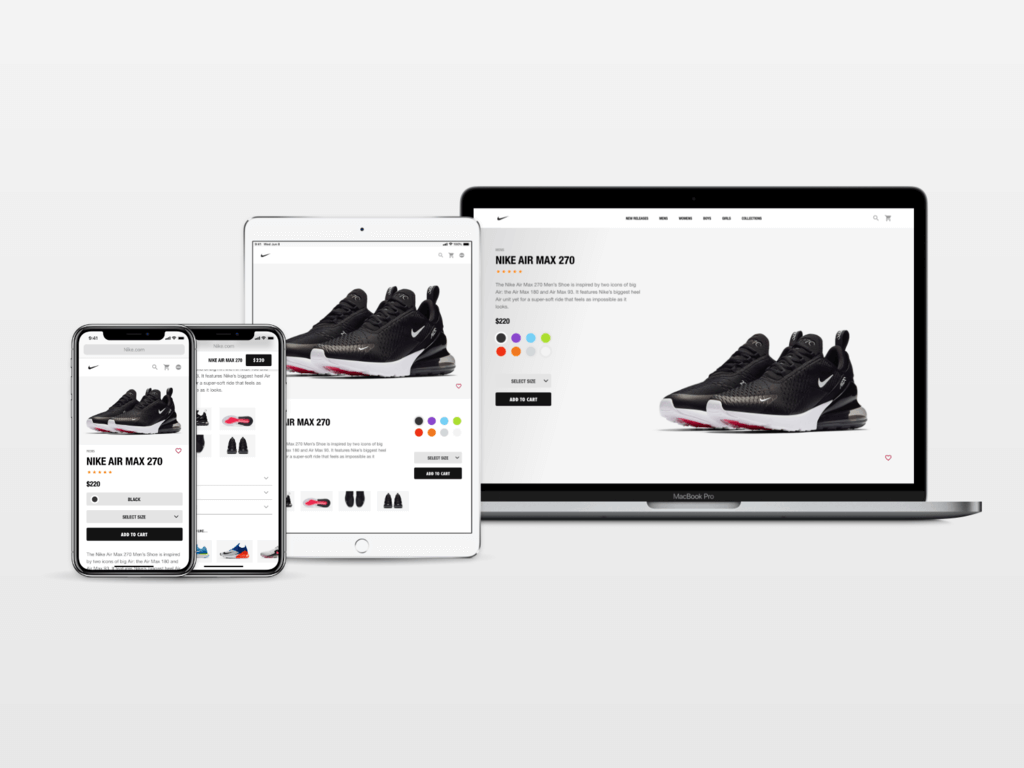 Nike duyarlı web sitesi
