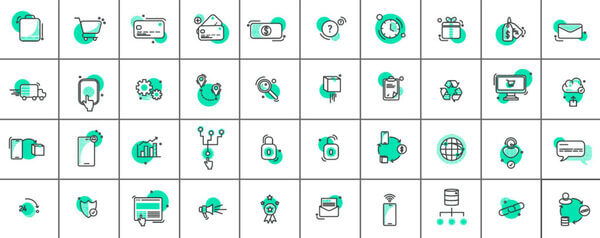 40 ícones de comércio eletrônico