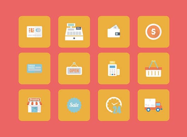 12 ícones de compras