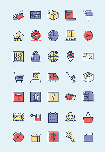 35 ícones de entrega