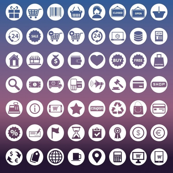 56 ícones de comércio eletrônico