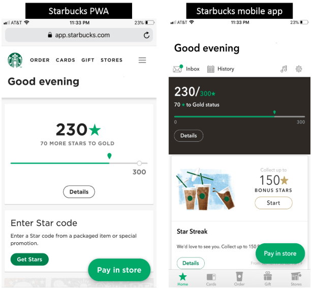 Starbuck Aşamalı Web Uygulaması örneği