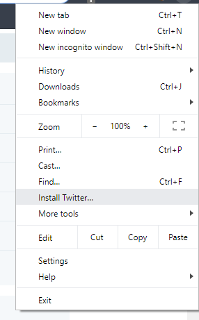 Вариант установки Twitter PWA