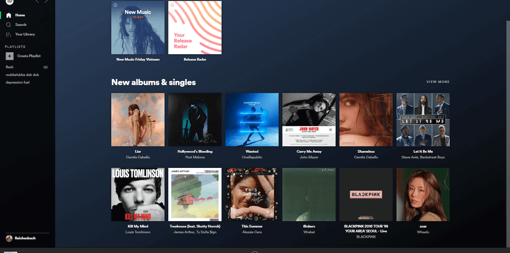 Пользовательский интерфейс Spotify PWA для рабочего стола