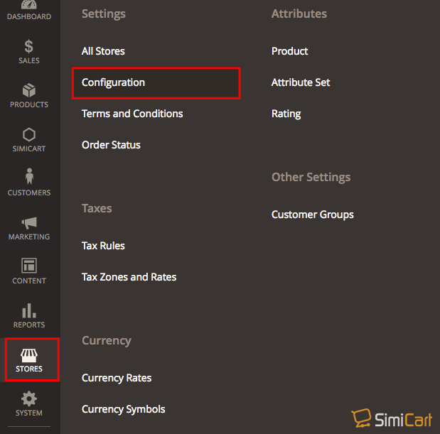 meniul de configurare