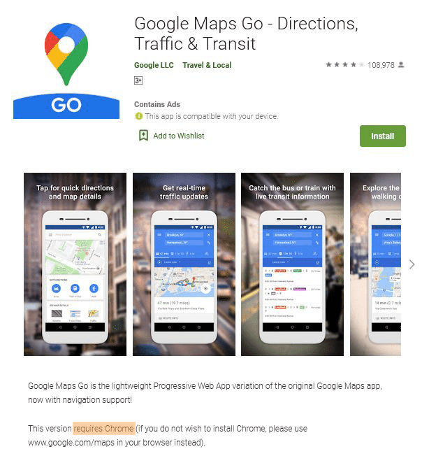 Google 지도 Go TWA