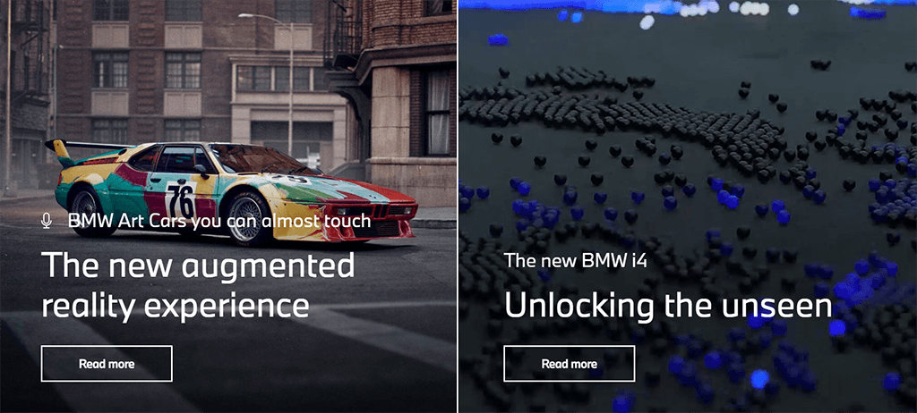 BMW PWA sur ordinateur