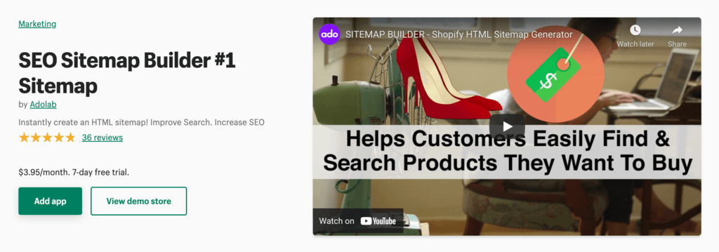 Shopify SEO 站点地图生成器