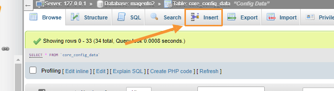 Insertar nueva tabla de base de datos
