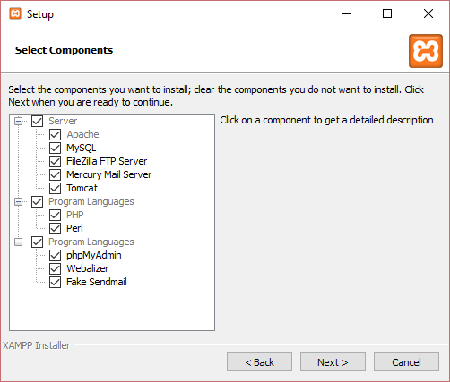 configuración de xampp paso 2