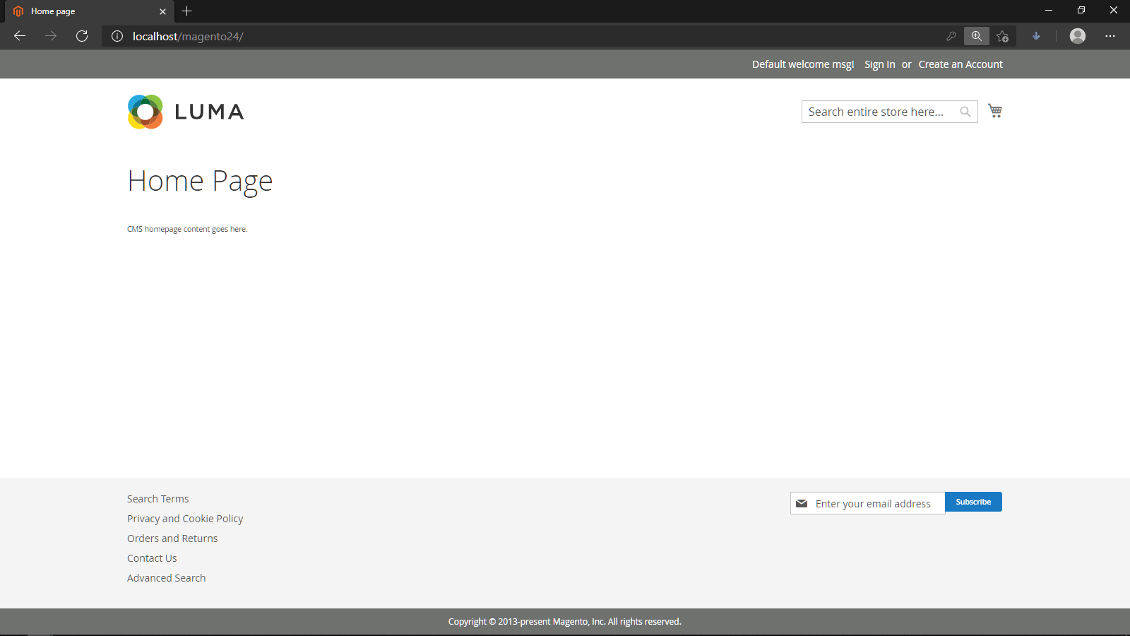 Magento 2 sin datos de muestra