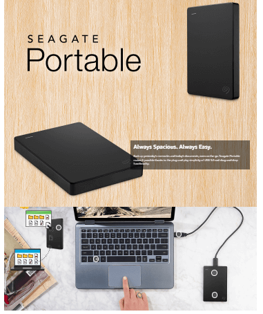 Pagina produsului Seagate portabilă Amazon