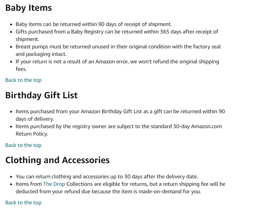 Politica de returnare Amazon