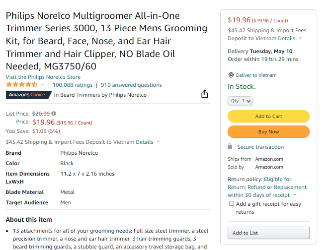 Comanda Amazon cu un singur clic