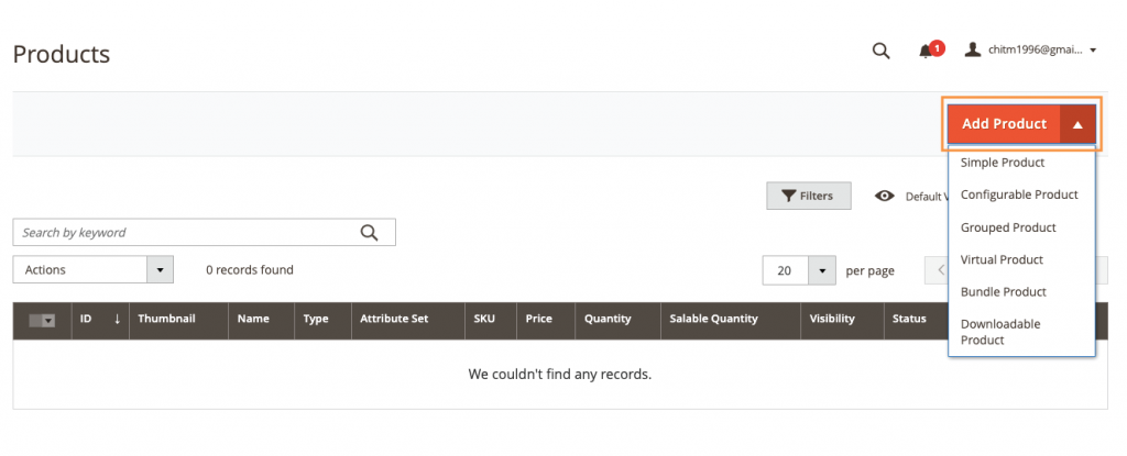 добавить продукт Magento