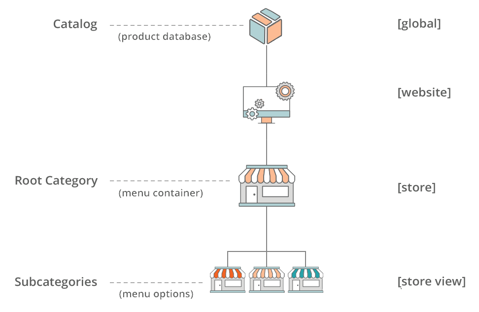 Structure du catalogue Magento