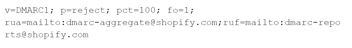Shopify سجل DMARC