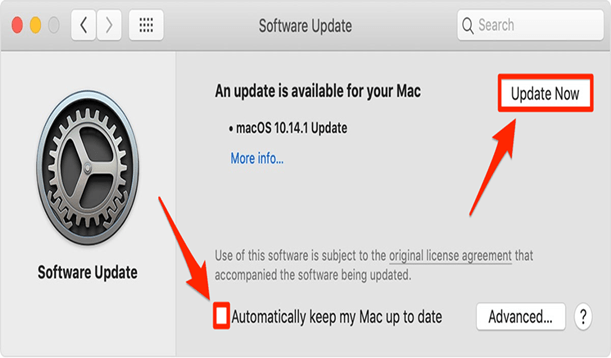 Obraz aktualizacji oprogramowania Mac