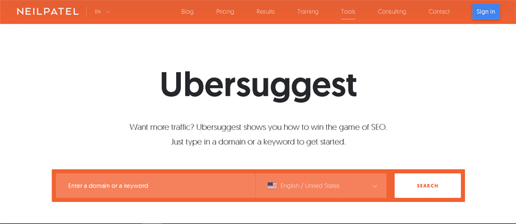 Ubersuggérer Ubersuggest