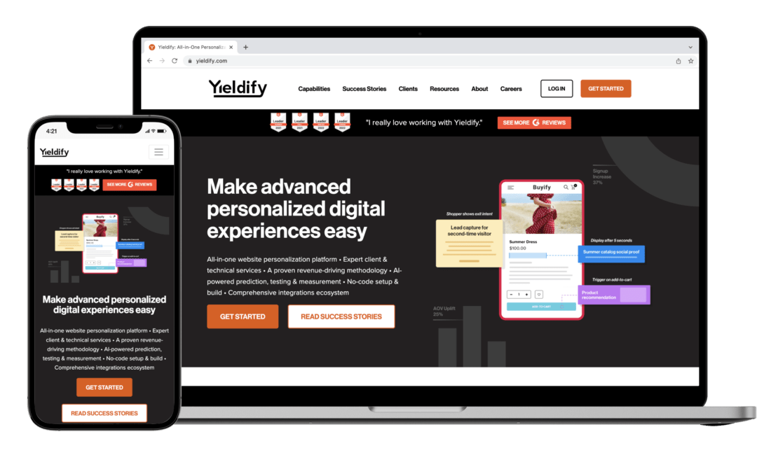 Yieldify 主頁截圖