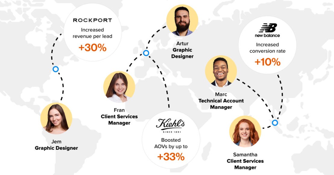 Yieldify equipe no mapa do mundo