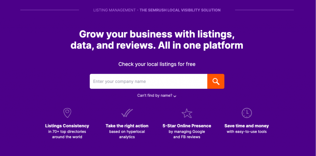 Gestion des annonces Semrush Semrush Listing Management