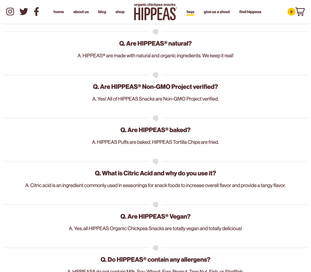 Page FAQ Hippeas