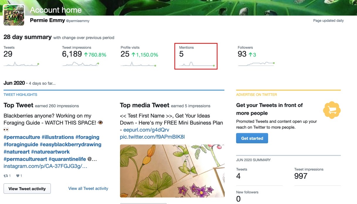 Un échantillon de la suite analytique de Twitter