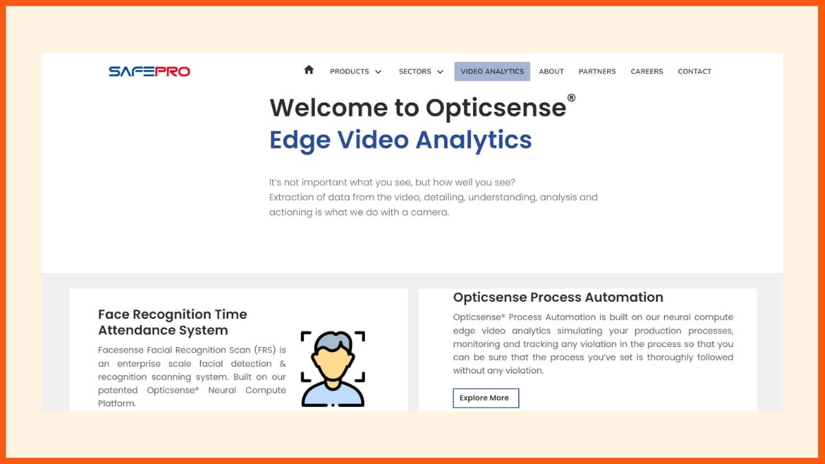 Safepro - Principais empresas de análise de vídeo na Índia