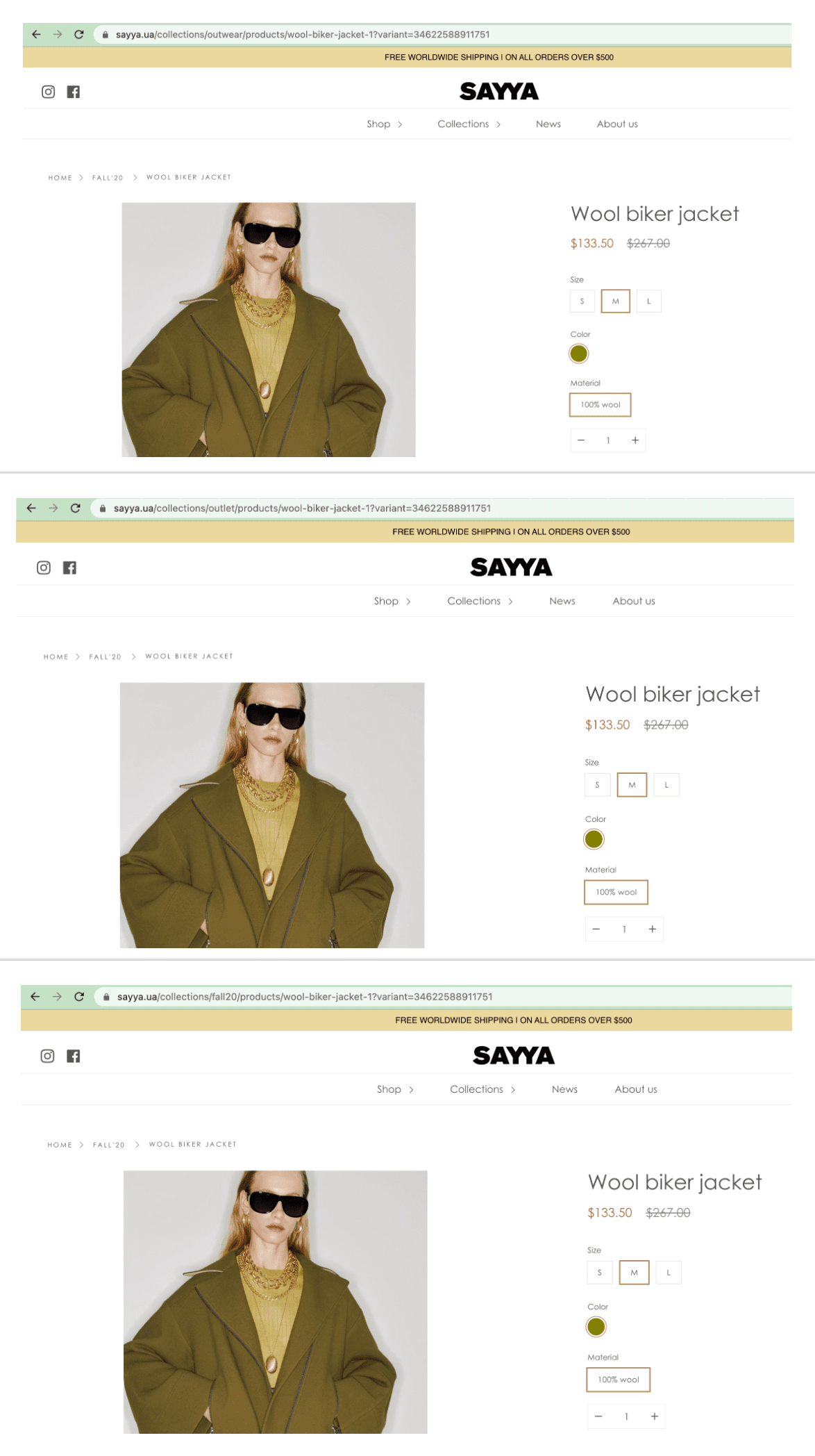 Дублирование страниц товаров на Shopify