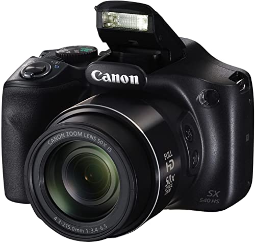 （更新）Ca-non PowerShot SX540 HS 數碼相機，支持 Wi-Fi 和 NFC - 帶內置閃光燈、50 倍光學、4 倍數碼和 200 倍組合變焦，帶光學圖像穩定器