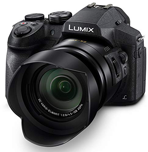 Panasonic LUMIX FZ300 長變焦數碼相機功能 12.1 百萬像素，1/2.3 英寸傳感器，4K 視頻，WiFi，防濺和防塵相機機身，LEICA DC 24X F2.8 變焦鏡頭 - DMC-FZ300K -（黑色）美國