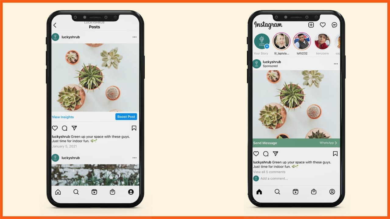 Post Boost على Instagram إلى WhatsApp