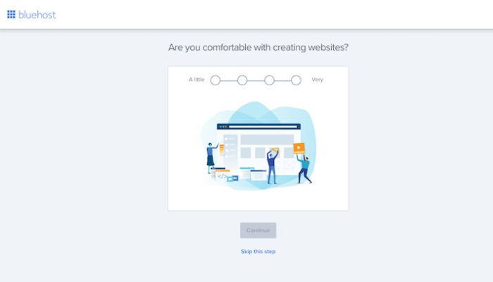 إعداد موقع الويب Bluehost